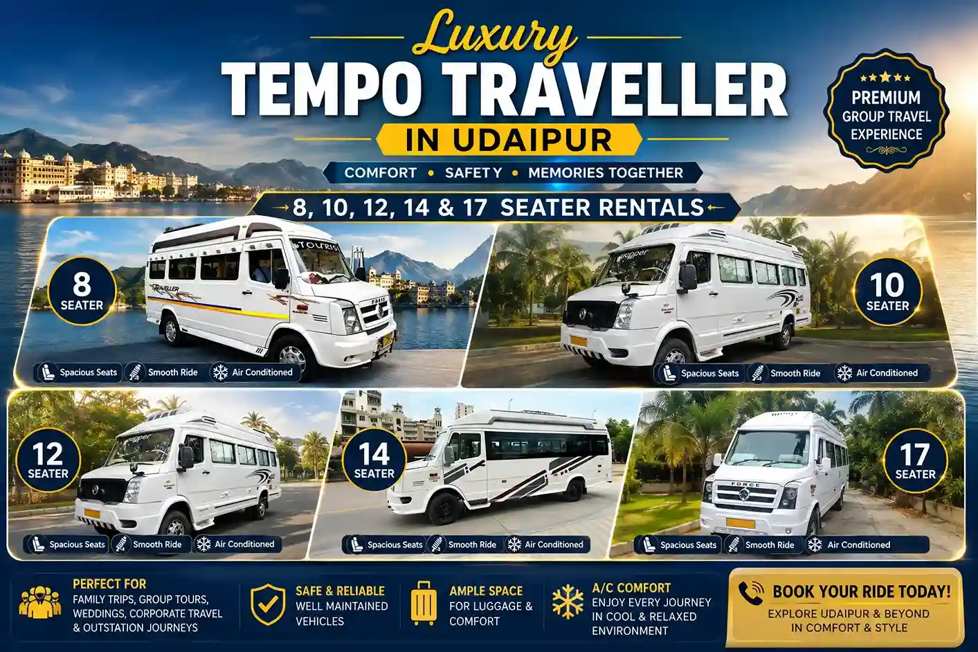 Types of Luxury Tempo Traveller Available in Udaipur Types of Luxury Tempo Traveller Available in Udaipur